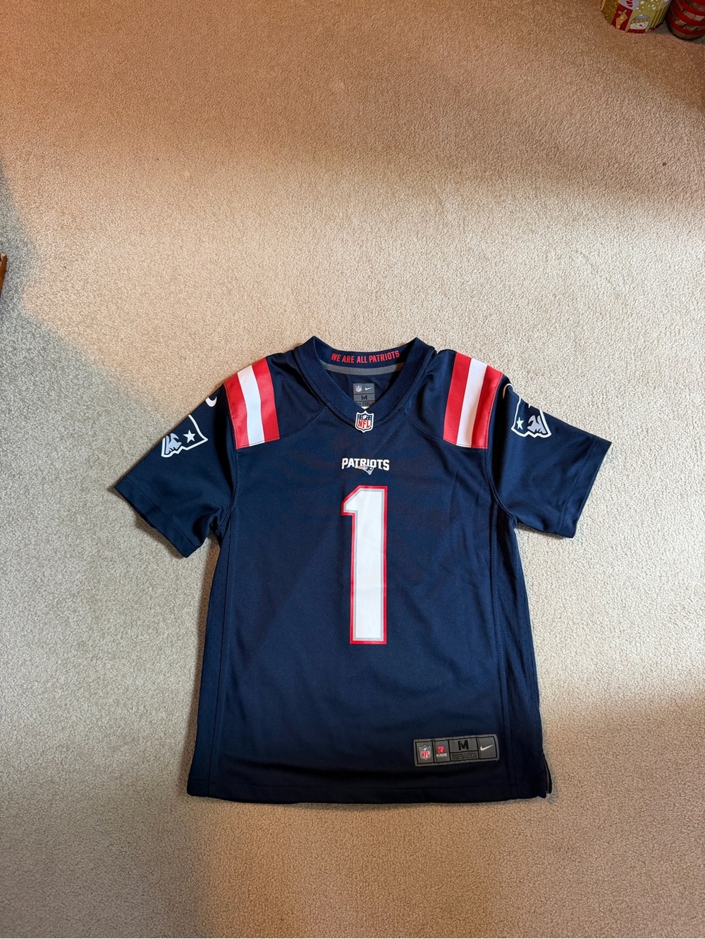 Nike Kids Navy Football Jersey with White and Red Accents
